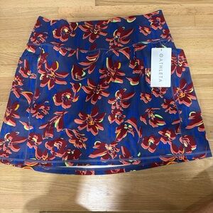 Athleta Salutation Stash Skort 16.5" Floral Print Large NWT Tennis Golf Skirt L